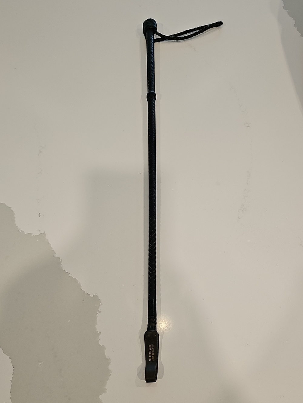 Black Leather Riding Crop with Wrist Loop